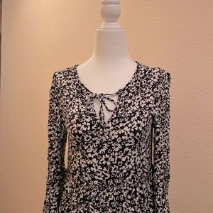 Zara floral print dress long sleeve